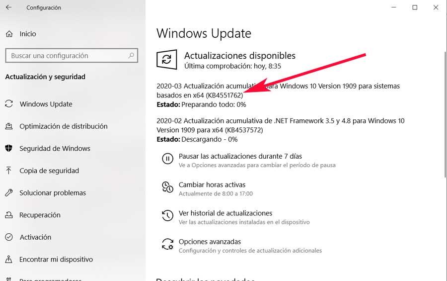Parche crítico KB4551762 Windows 10