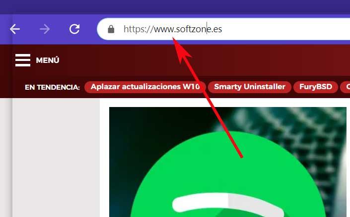Chrome URL barra direcciones