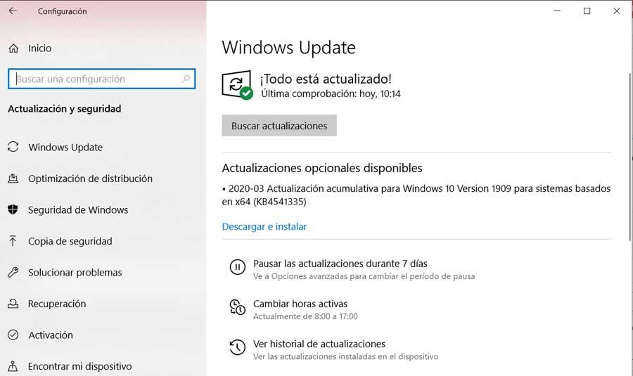 Configuración Windows Update