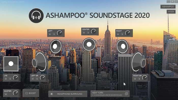 เมนูหลักของ Ashampoo Soundstage