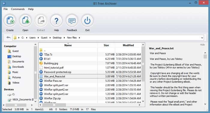 B1 Free Archiver compresor de archivos