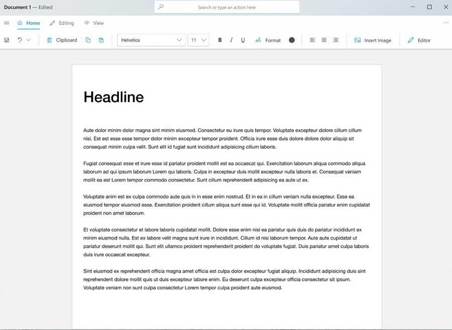 WordPad Concepto