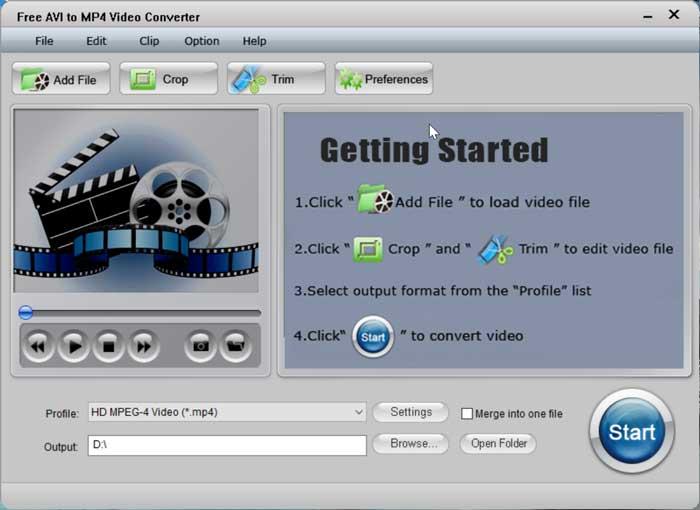 Convertir vídeos con Free AVI to MP4 Converter