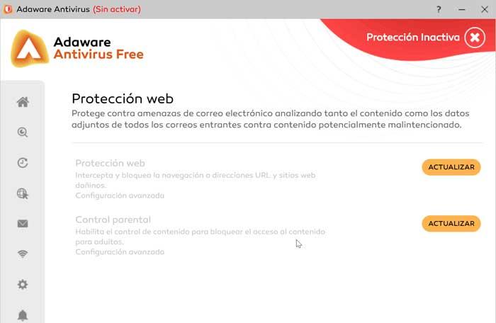 Protección web de Adaware Antivirus