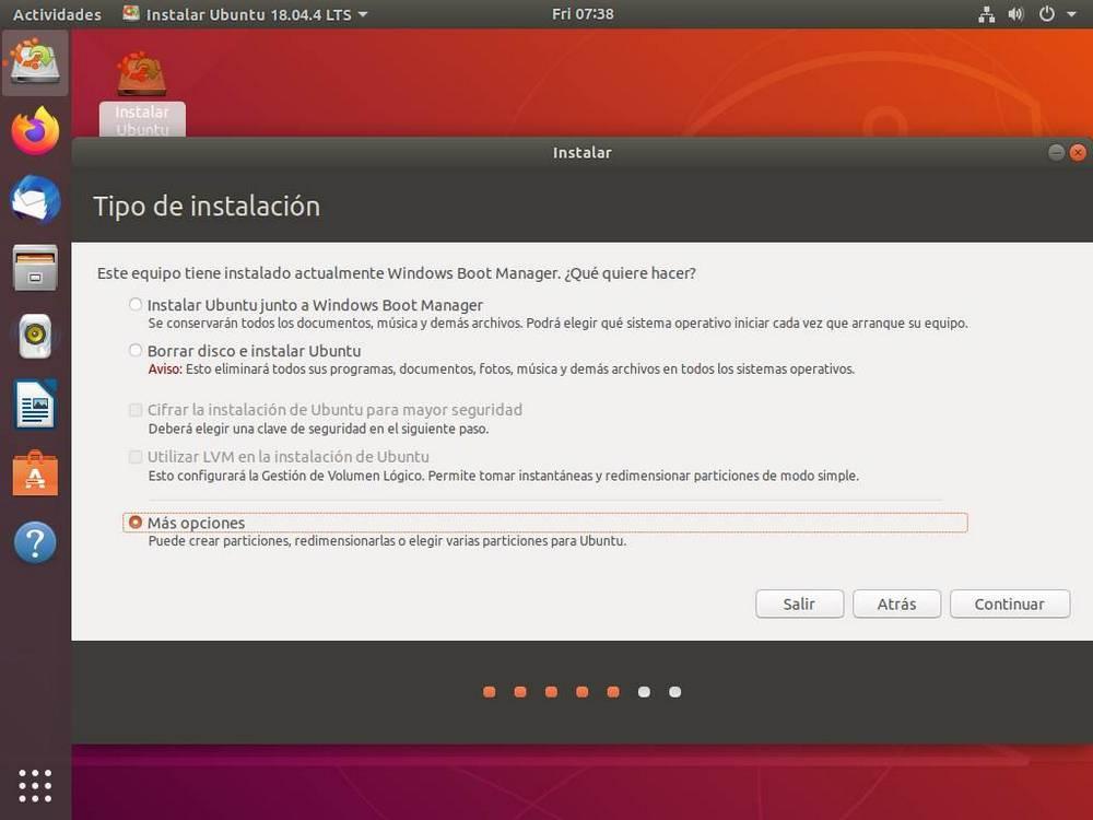Ubuntu - Elegir cómo instalar