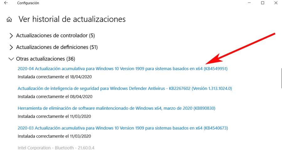Actualización KB4549951 Windows