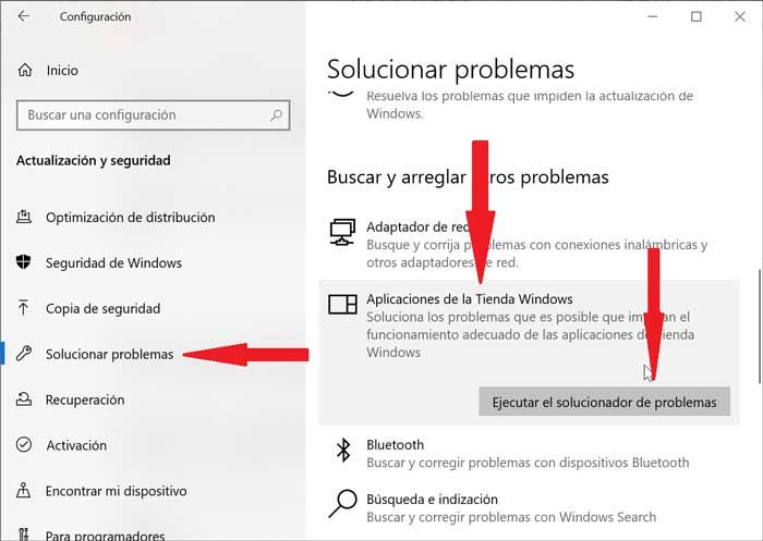 Solucionador de problemas de Microsoft Store