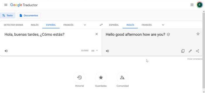 Traducir med Google Translate