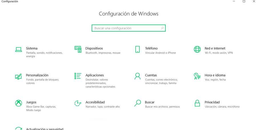 Abrir Configuración Windows