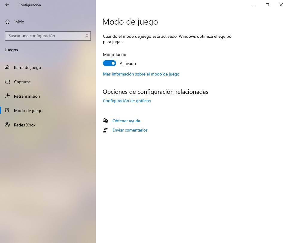 Activar Modo Juego en Windows 10