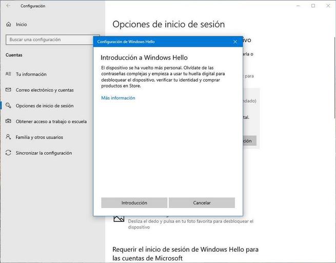 Configurar Windows Hello - Huella 2
