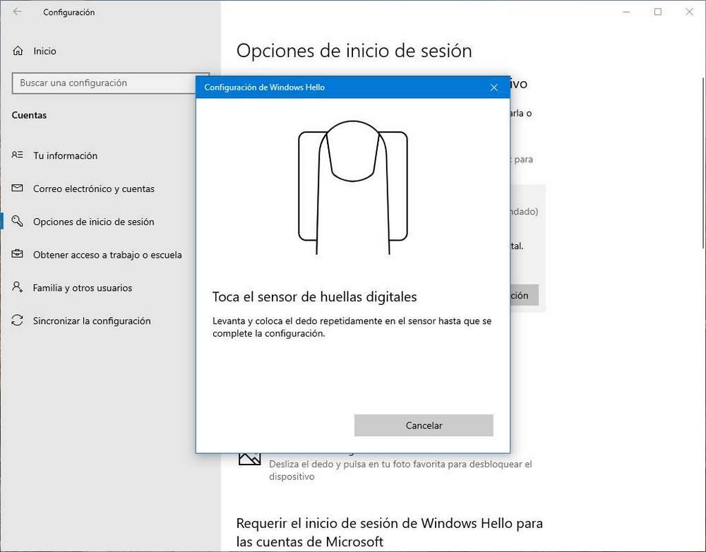 Configurar Windows Hello - Huella 3