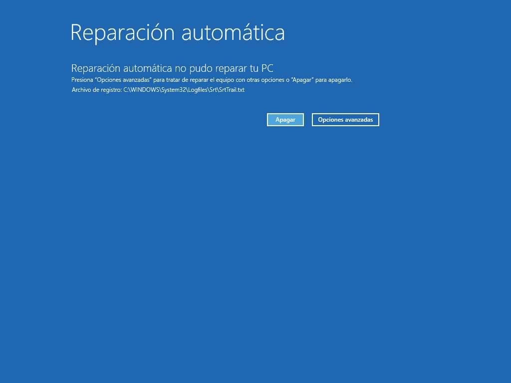 Función de reparación automática Windows