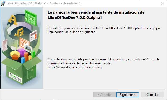 Instalador LibreOffice 7.0