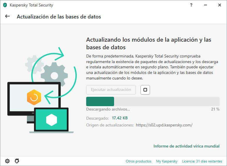 Kaspersky Antivirus - Actualizar base de datos