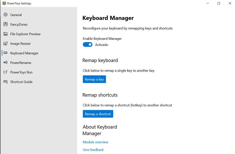 Keyboard manager PowerToys