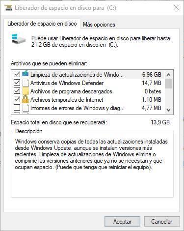 Liberador de espacio de Windows 10 - 2
