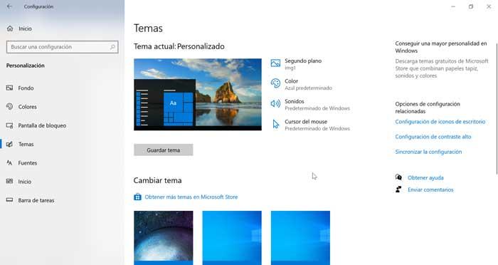 Temas de Windows 10