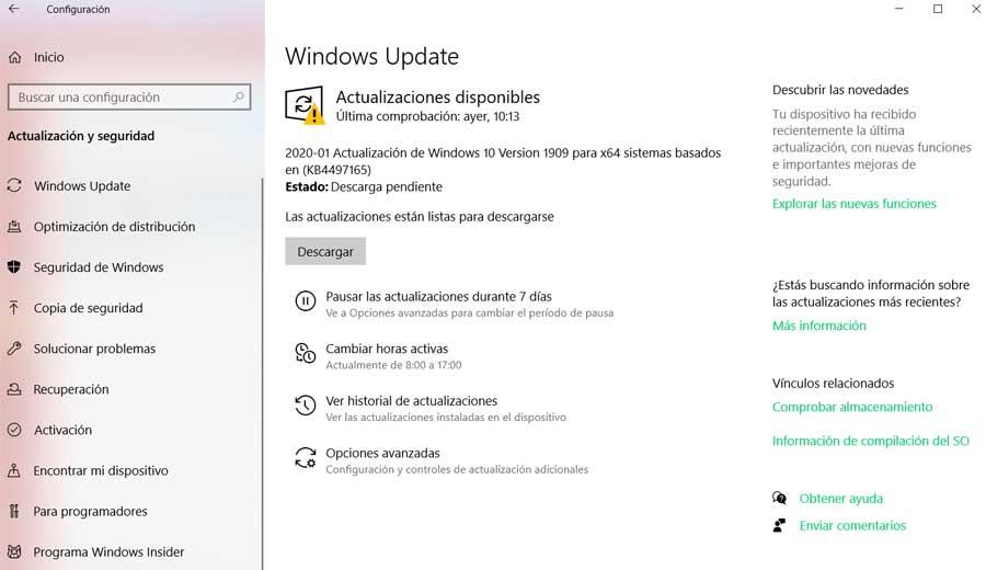 Windows Update inicio rápido