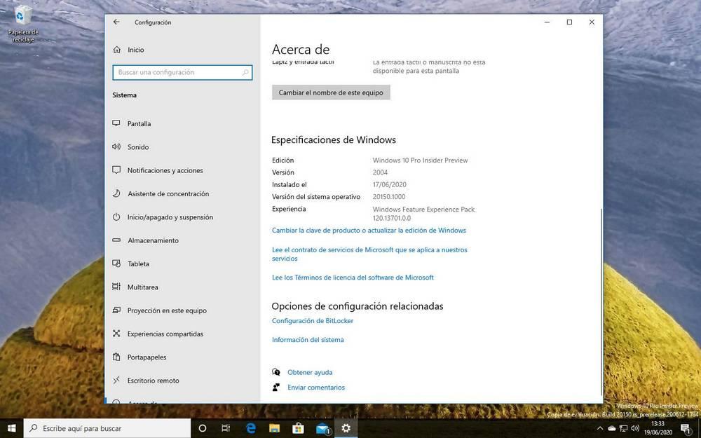 Acerca de Windows 10 21H1 20150