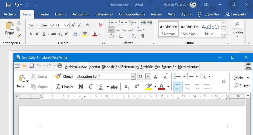 Office Word y LibreOffice Writer