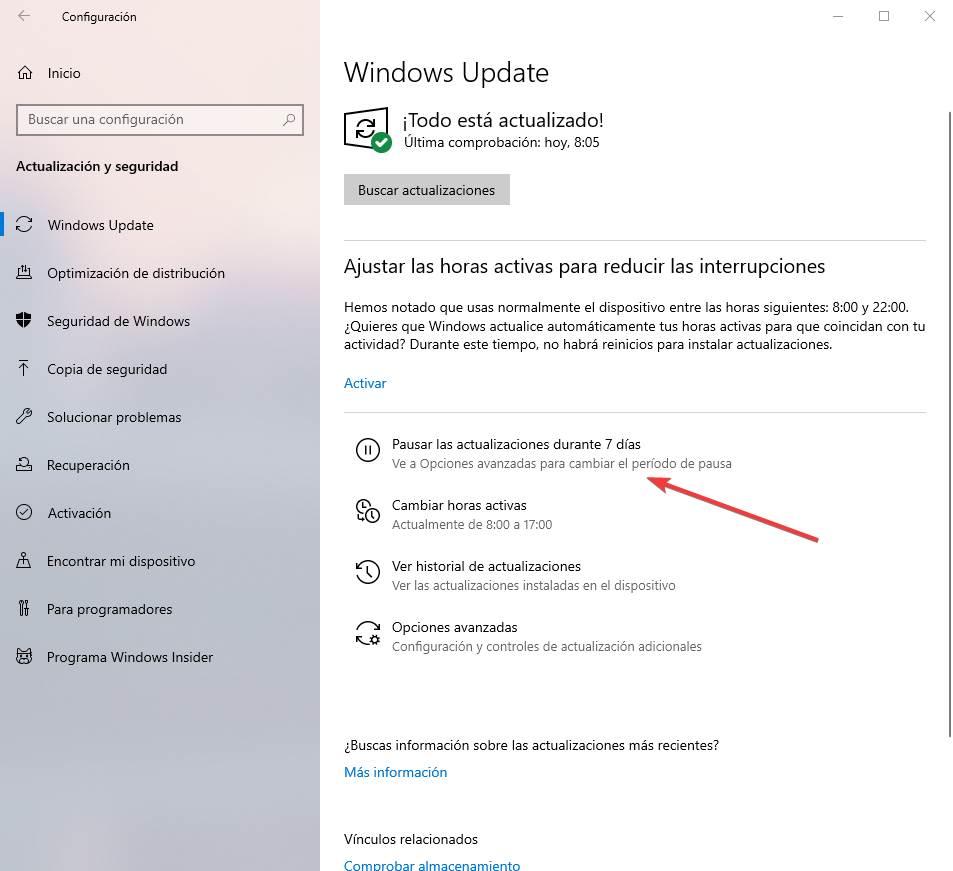 Posponer актуализируется Windows Update