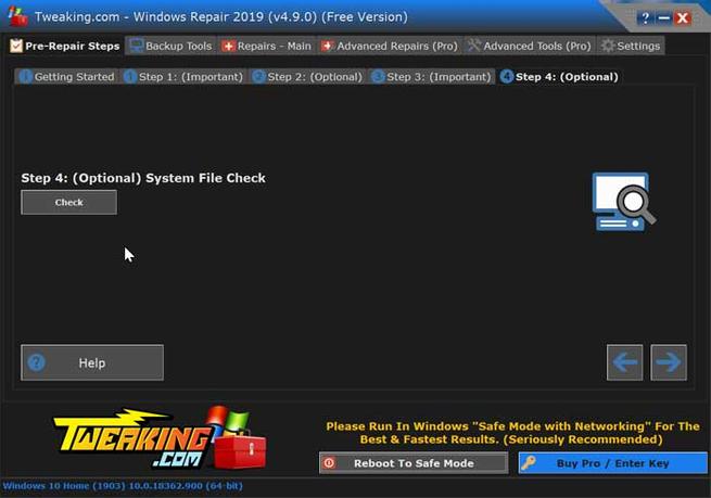 Tweaking Windows Repair system file check