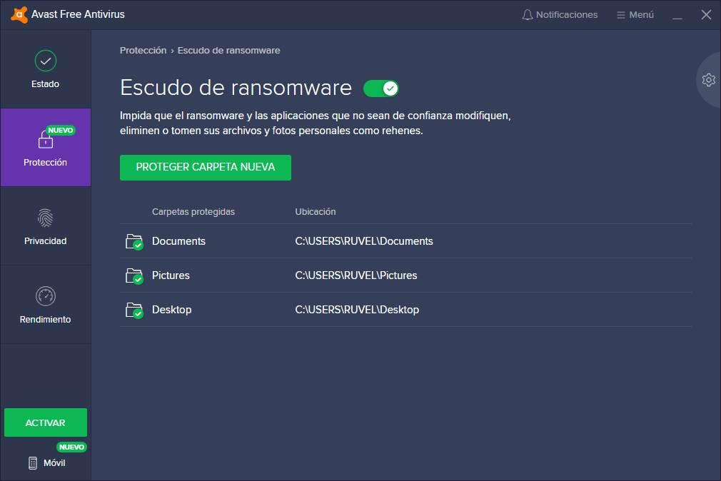 Avast 20.5 - Escudo ransomware