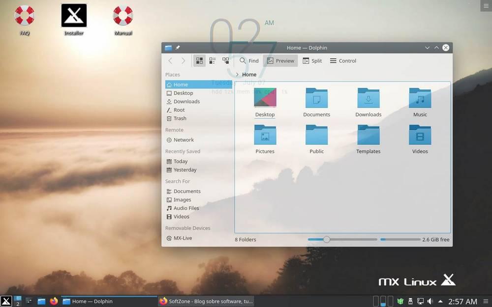 Effets transparents MX Linux KDE