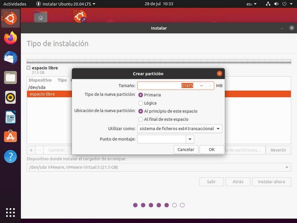 Instalar Ubuntu - Crear particiones 3