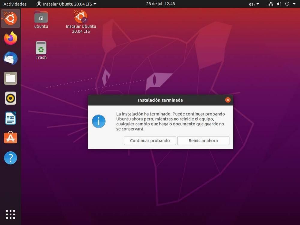 Instalar Ubuntu - Fin instalación