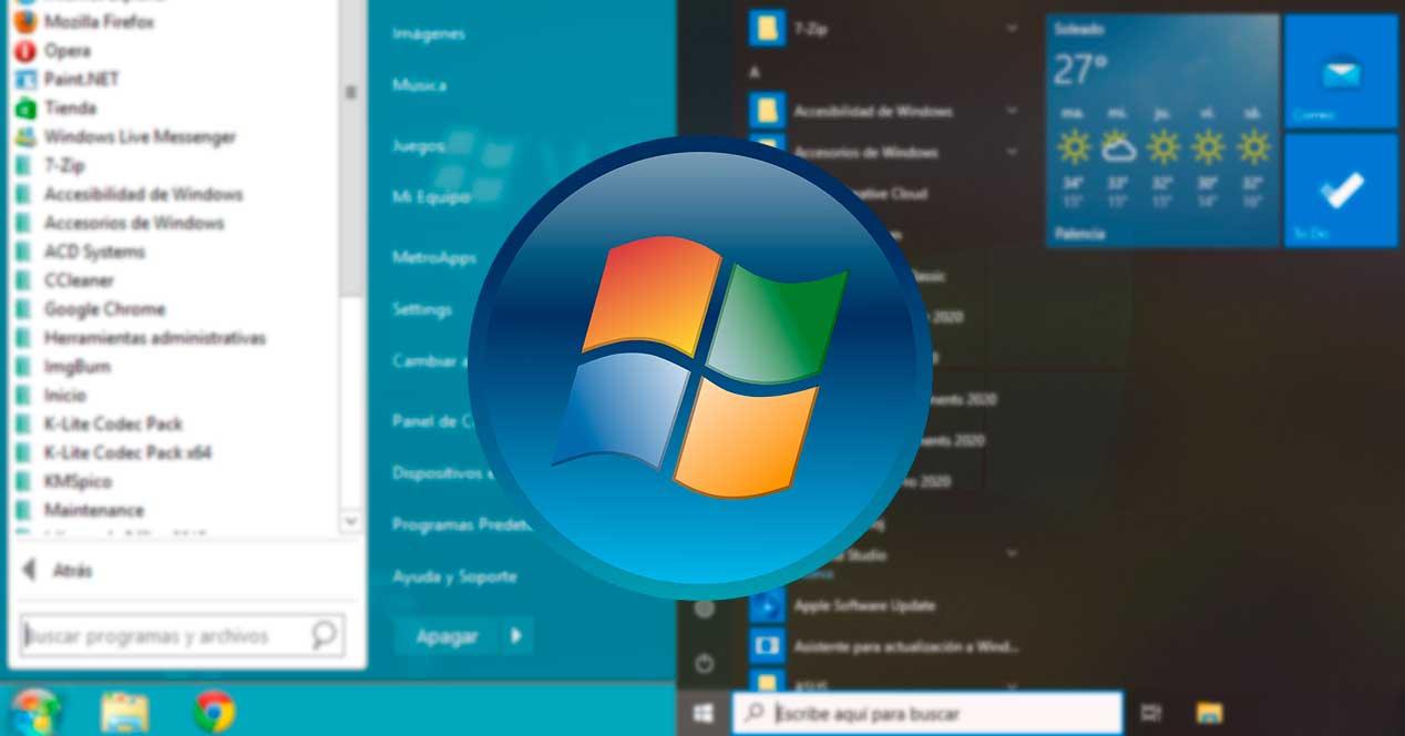 Menús Inicio Windows 10
