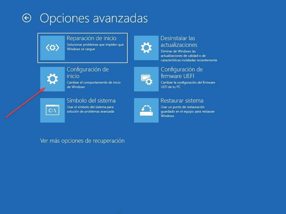 Opciones de recuperación de Windows 10 - 3
