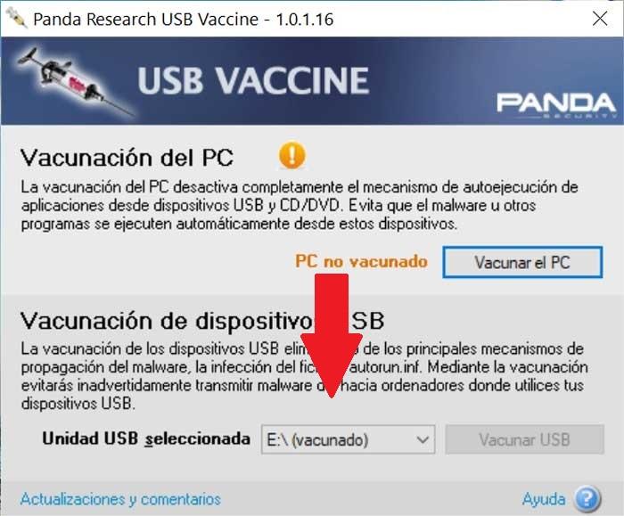 Panda USB Vaccine vacunar USB