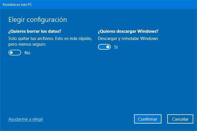 Restablecer y reinstalar Windows 10 - 3