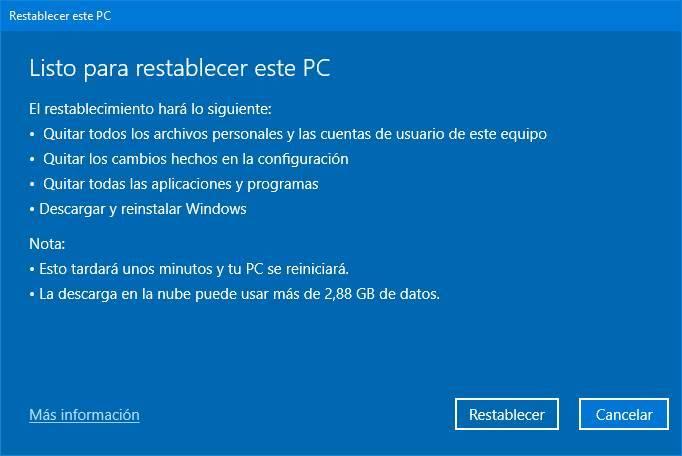 Restablecer y reinstalar Windows 10 - 5