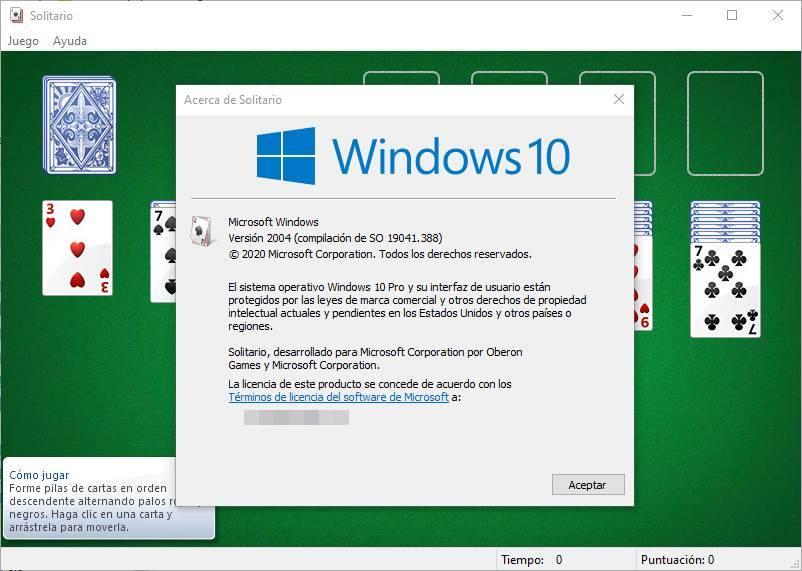 Solitario de Windows 7 en Windows 10