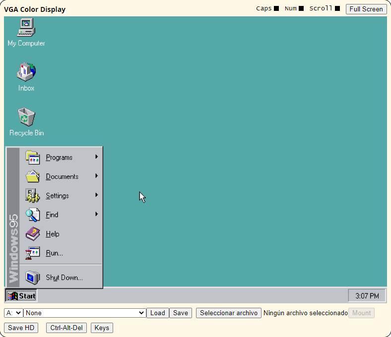 Windows 95 en el navegador