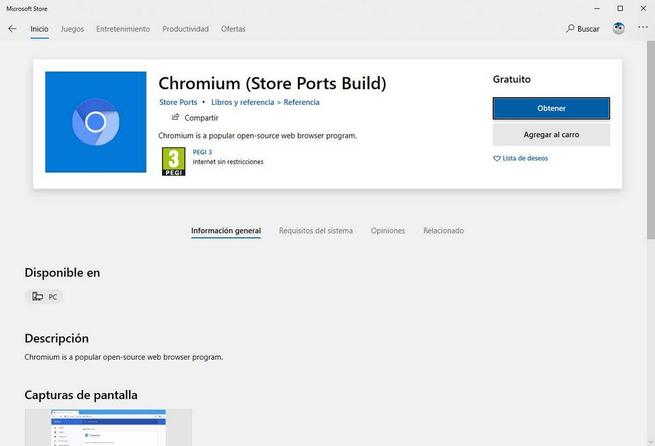 Chromium en la Microsoft Store 1