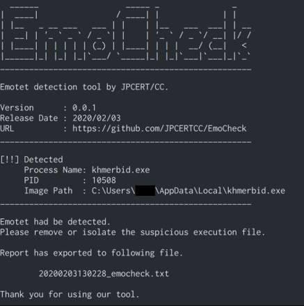 EmoCheck - PC infectado por Emotet