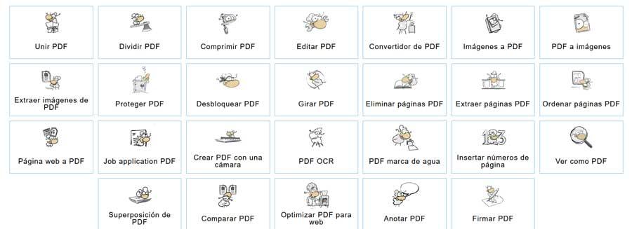 Herramientas PDF онлайн