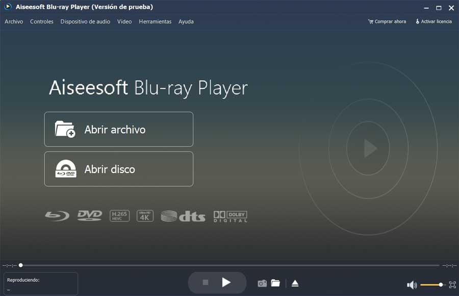 Интерфаз де Aiseesoft Blu-ray Player