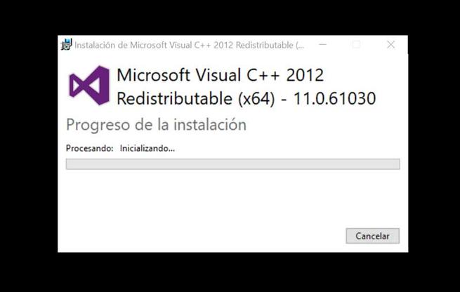 Visual C++ 2012 proceso instalación