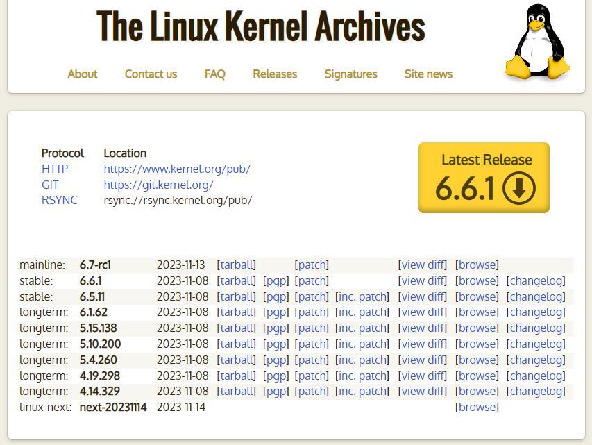 Versiones Kernel Linux