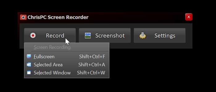 ChrisPC Screen Recorder Record