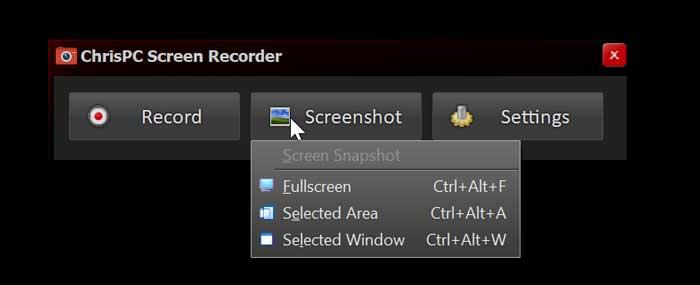ChrisPC Screen Recorder Screenshot