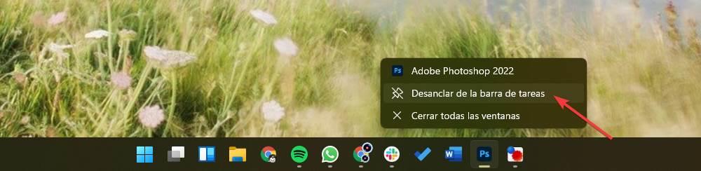 Desanclar icono barra tareas Windows 11