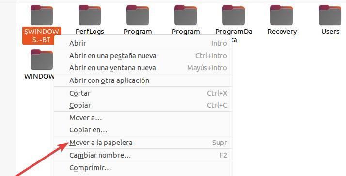 Verwijder Windows-mappen uit Ubuntu