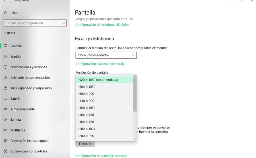 Pantalla Windows Configuracion