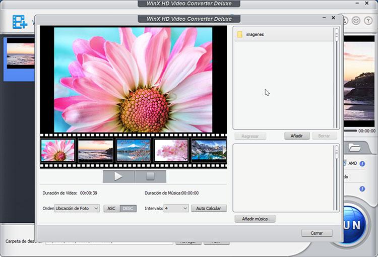 WinX Video Converter crear una película con imágenes